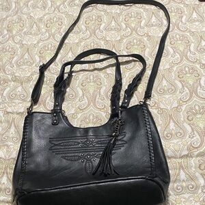 Sam Edelman Black Shoulder Bag with Tassel
